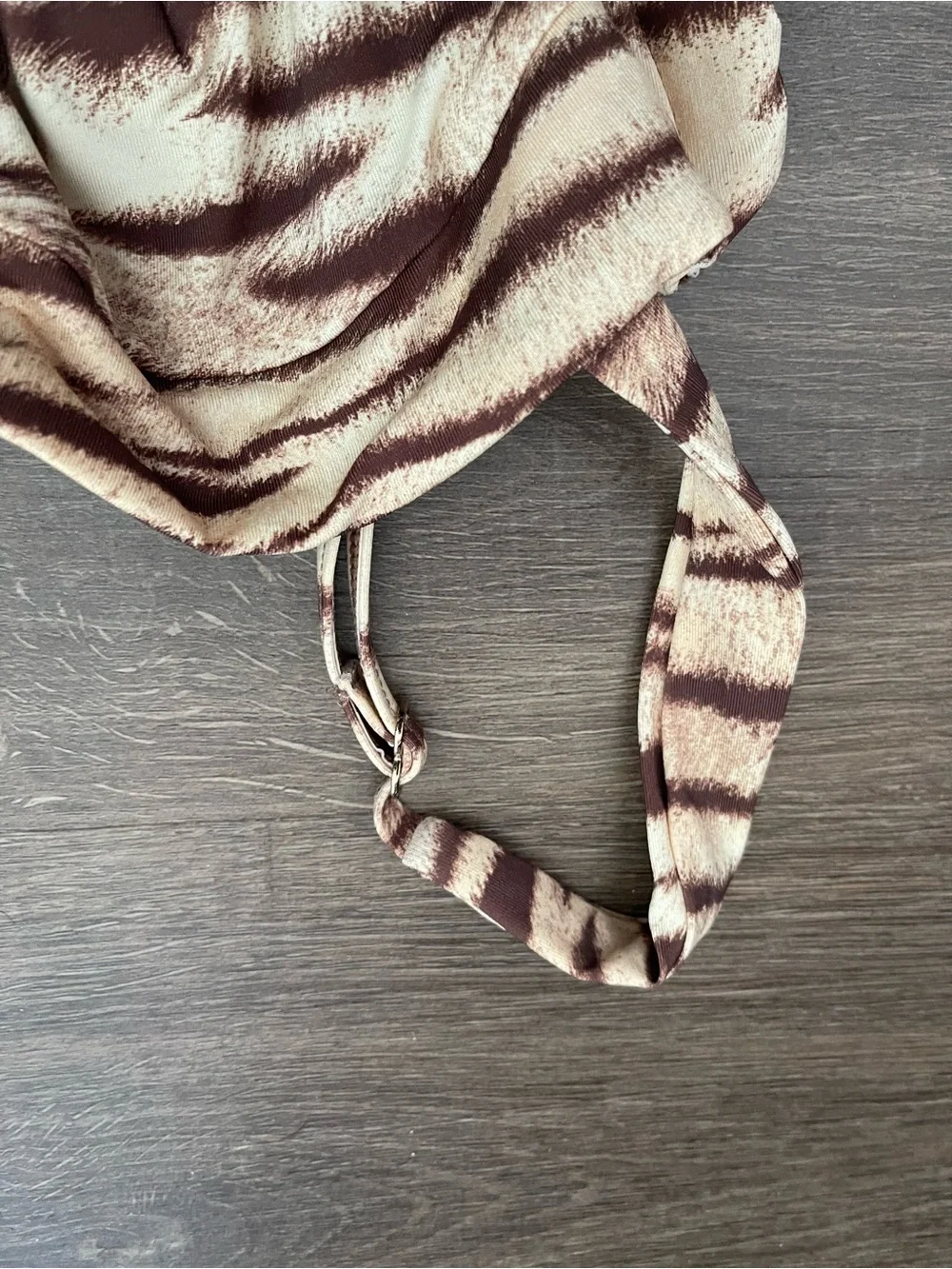 Monday Swimwear Bikini Set Clovelly Top Large Bikini Bottoms Medium Tiger Print
